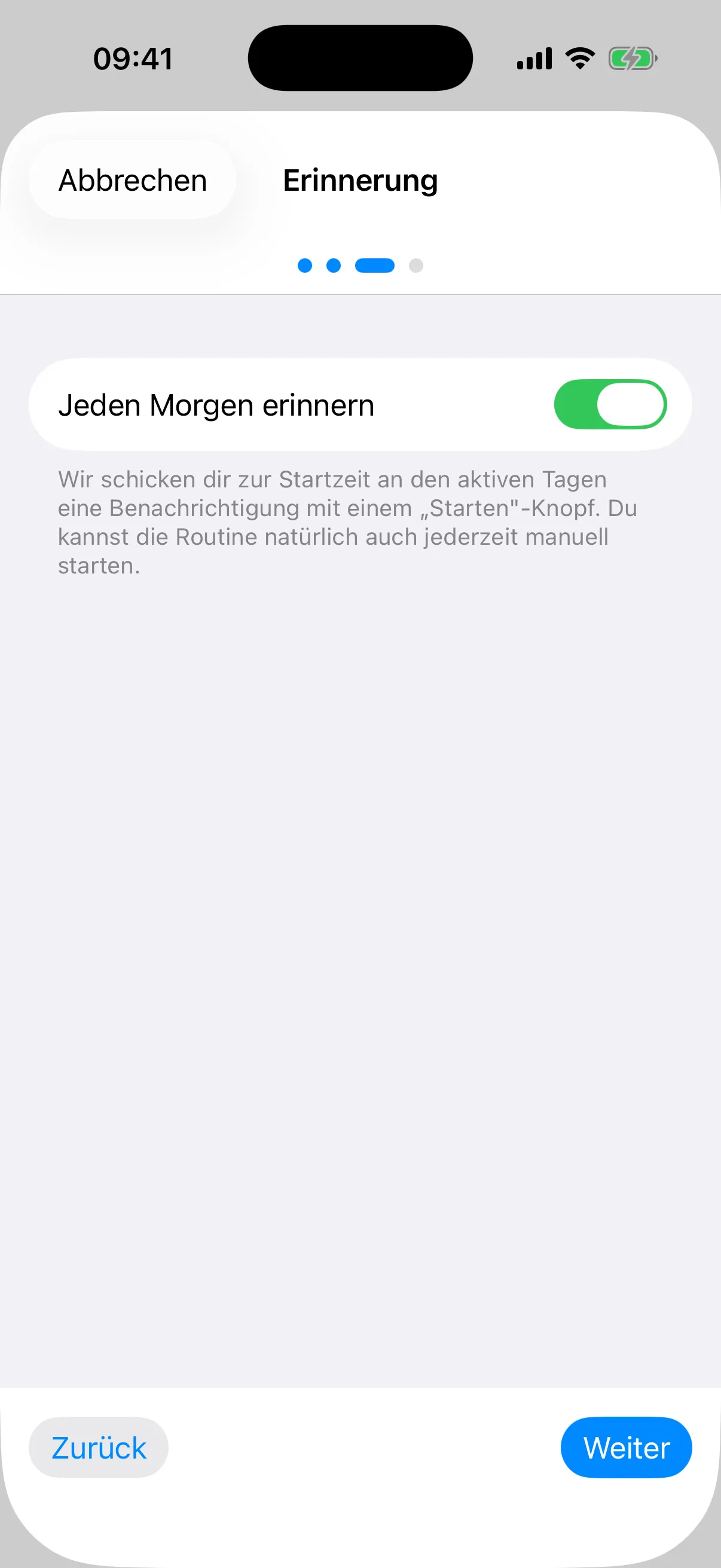 Schalter für die tägliche Erinnerung